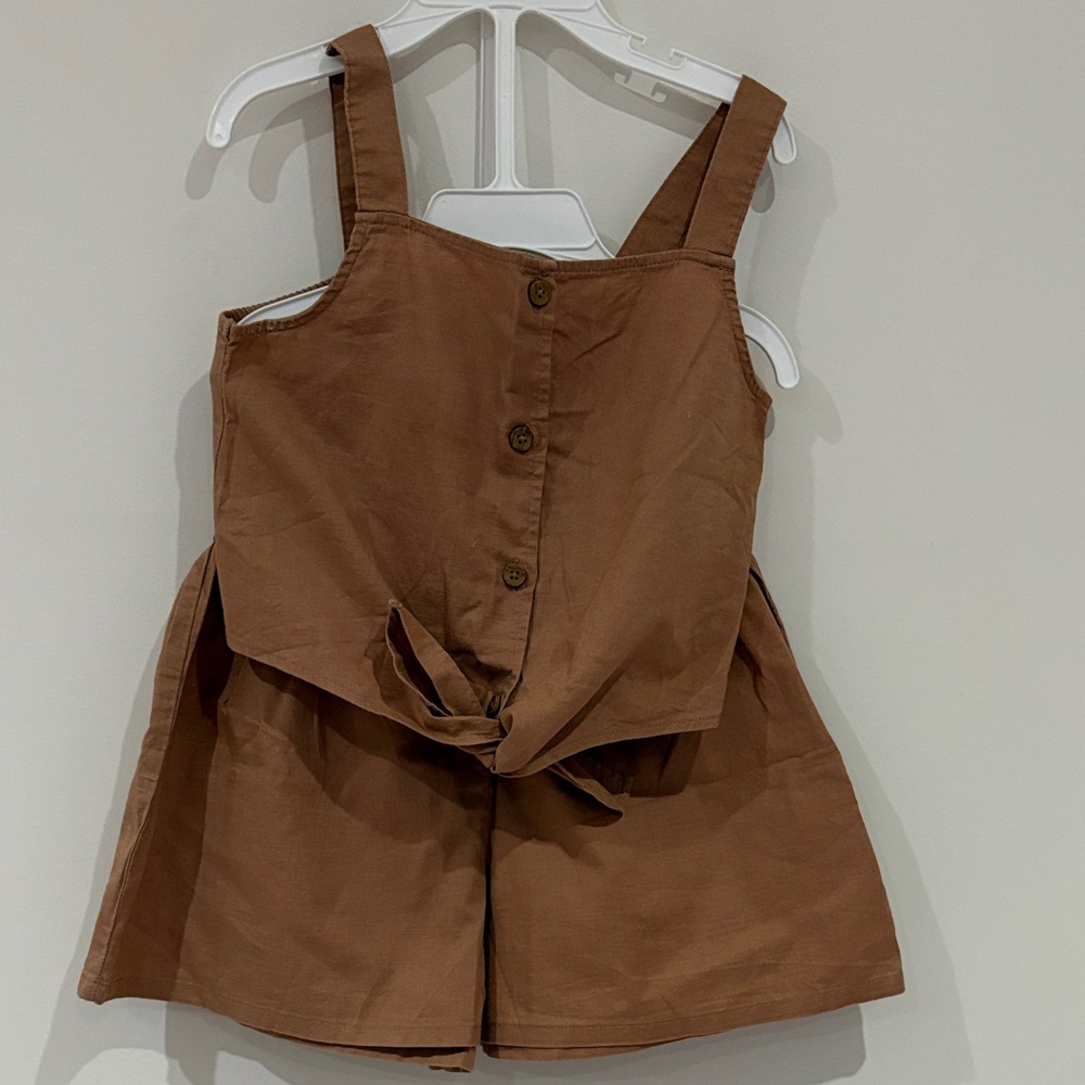 Brown Button-Down Set